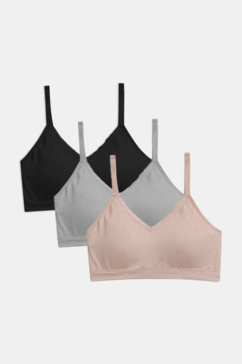 Buy Marks & Spencer Padded Non Wired Full Coverage Cami Bra (Pack of 3) - Assorted